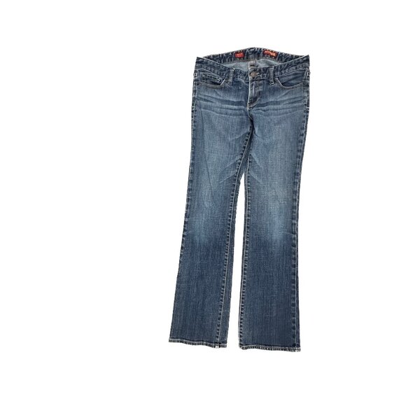 Express stella Bootleg Women's size 6 Long Dark Wash Blue Denim Jeans - Picture 1 of 4